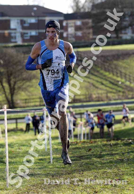 Danny Davis (St. Mary's University College) on his way to 2nd the BUCS Cross Country Championships, Bodington Hall Playing Fields, University of Leeds.